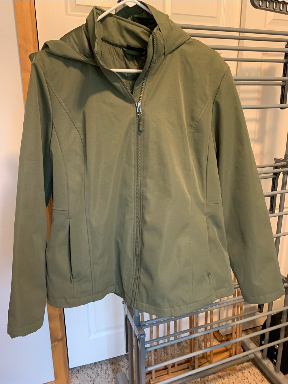 32 Degrees Olive Green Hooded Raincoat Jacket
